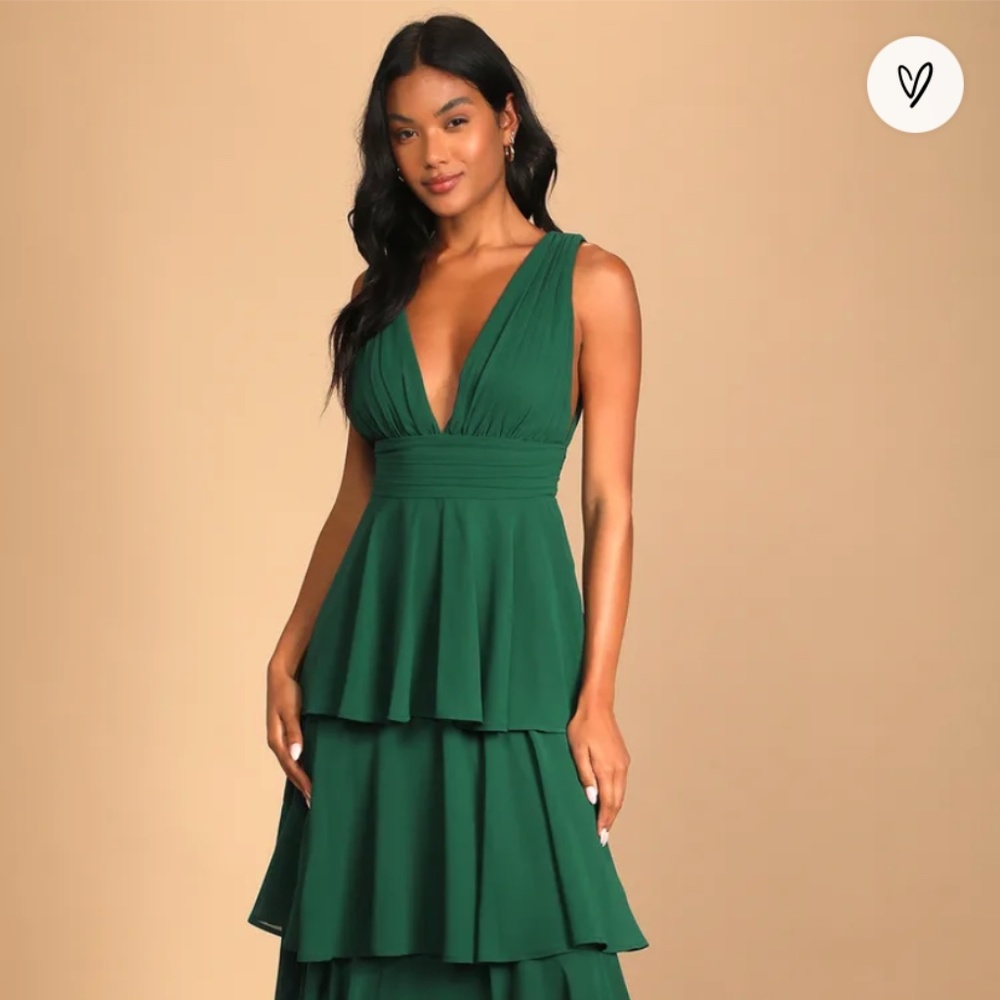 Lulus hunter green formal gown